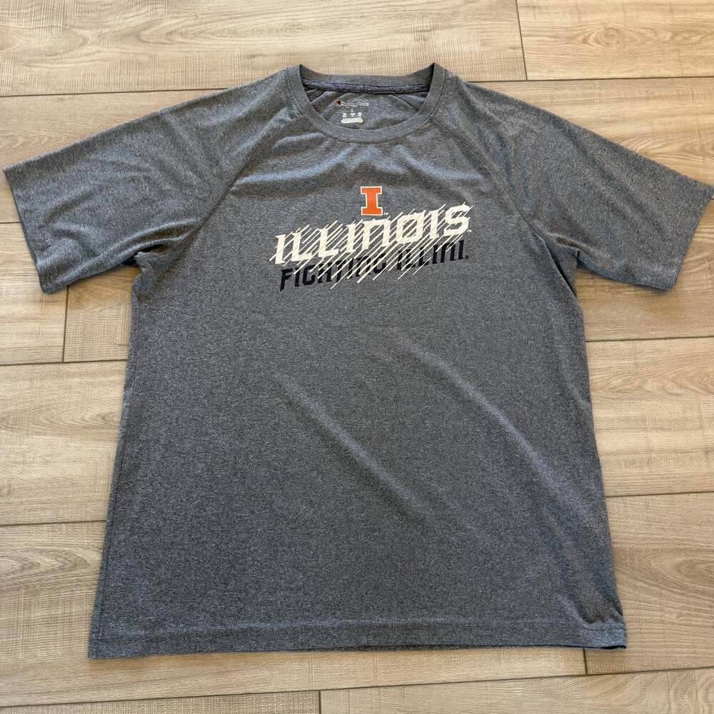 Champion Illinois Fighting Illini Gray Tee Mens L